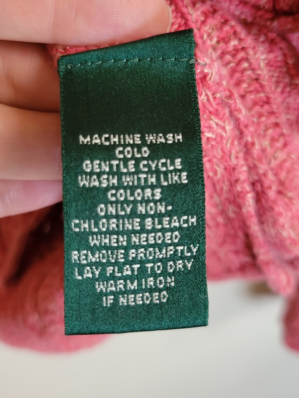 Lauren Jeans Company Ralph Lauren Cable Knit Scoop Neck Sweater Light Red Small. - Picture 6 of 6